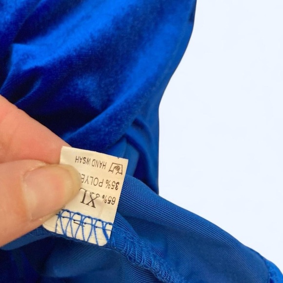 Elegant Blue Velvet Slip Dress XL! - Picture 3 of 3